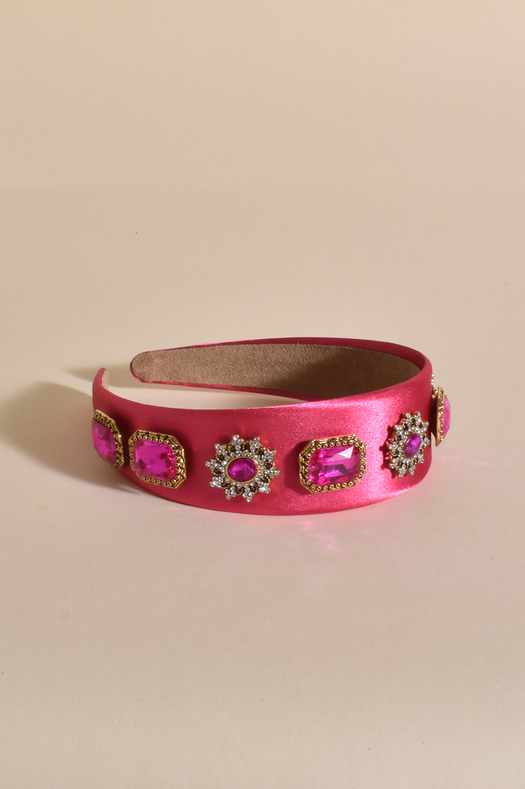 Charlotte Statement Jewel Headband in Pink AHD0854