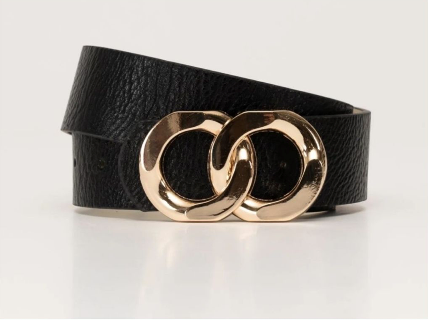 All That Glitters Black Leather Belt ATG6835