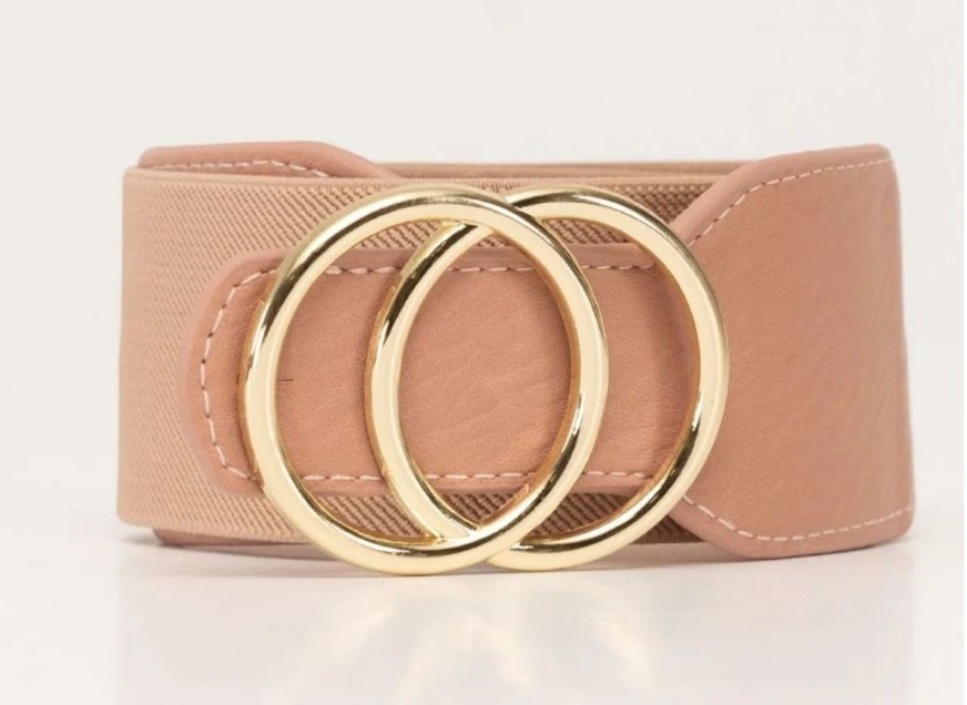 All That Glitters Pink Stretch Leather Belt ATG7250
