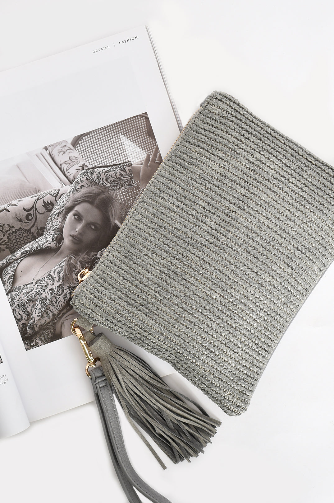 Lexi Weave Front Pouch in Grey