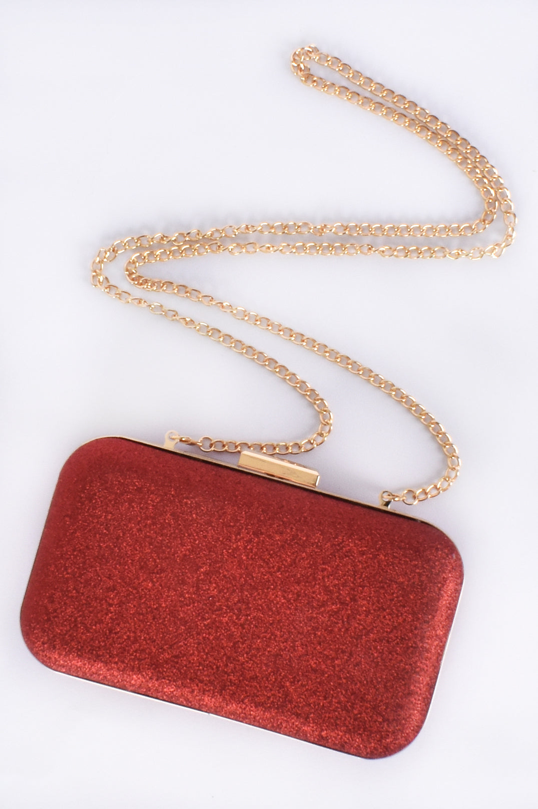 Adorne Everly Bar Top Structured Clutch in Red AVD1525