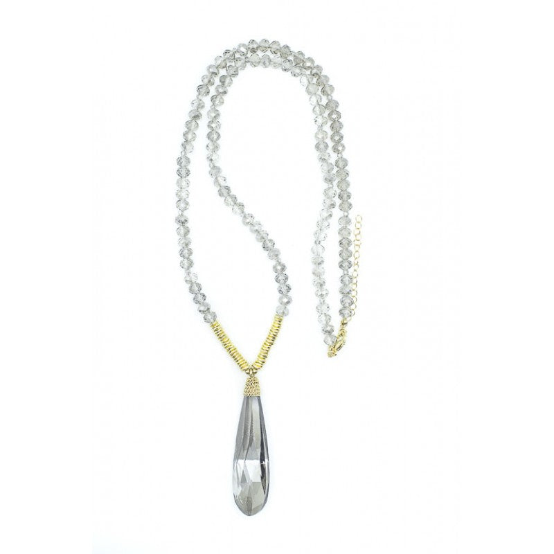 Catherine Smoky Pewter Pendant Necklace