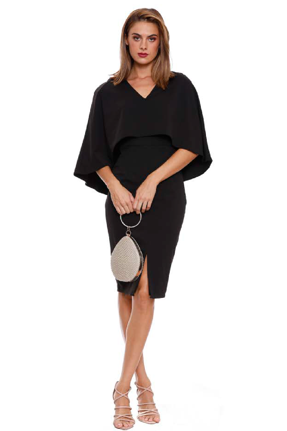 Romance Ivy Cape Dress in Black