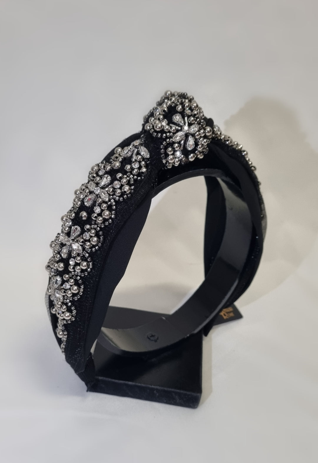 Stellar Rose Black Pearl and Crystal headband 71613