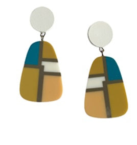 Zoda Timber and Acrylic Teardrop White