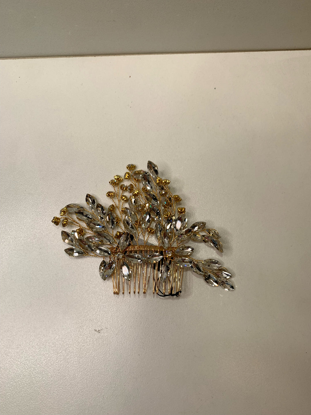 Stellar Rose Gold and Rhinestone hair comb 67607