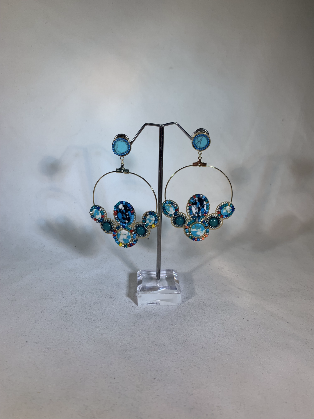 Stellar Rose Aztec Hoop Earrings 69886