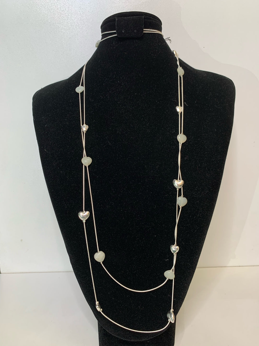 Stellar Rose Silver heart bead Necklace 70068