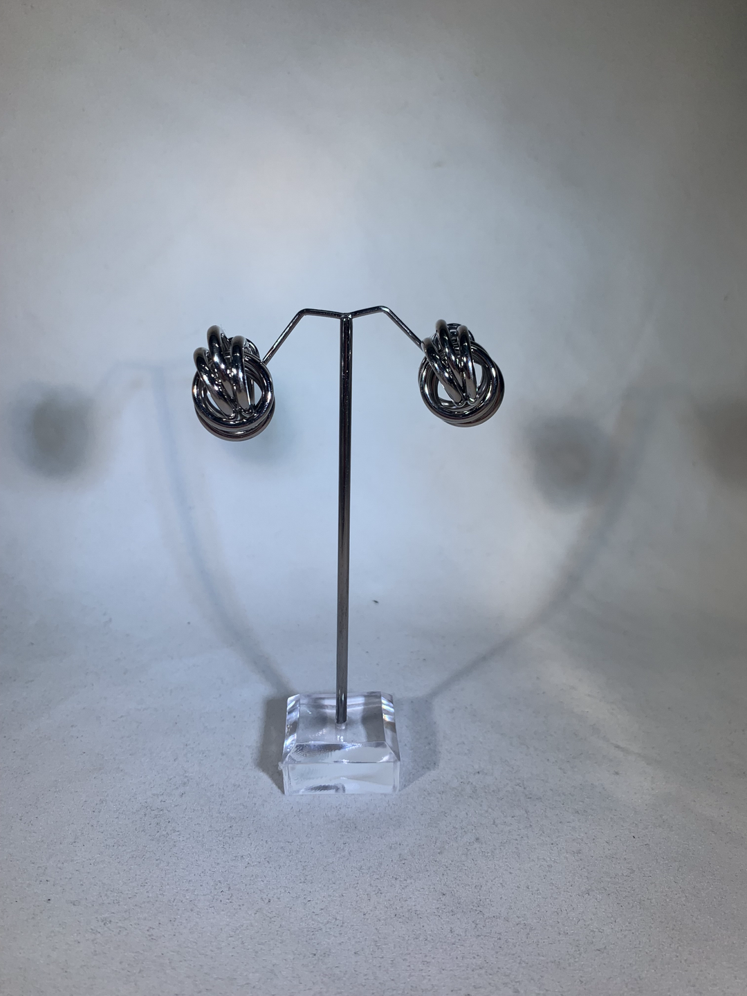 Stellar Rose Silver Knot Earrings 69965