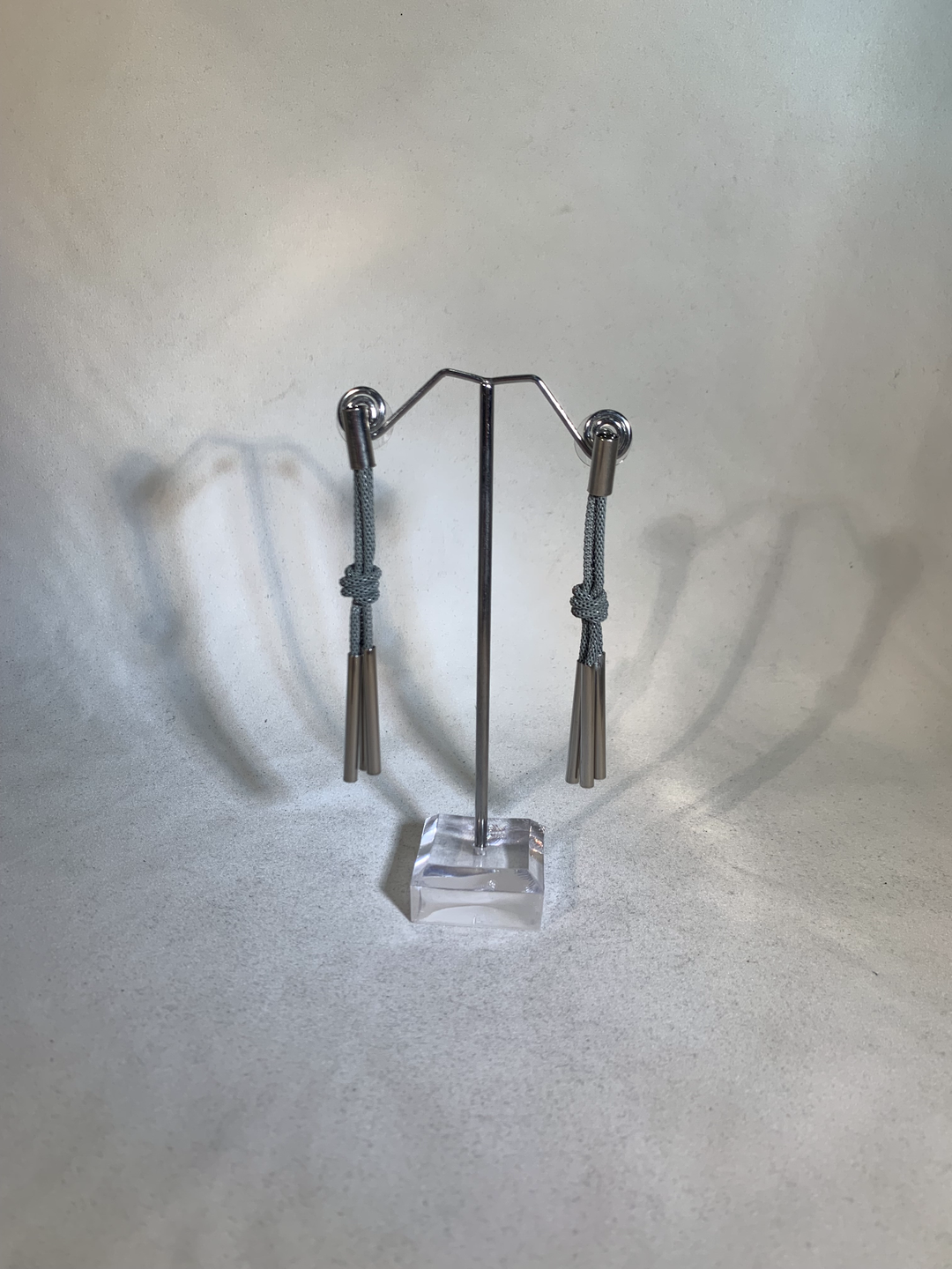 Stellar Rose Silver and Grey Earrings 9952