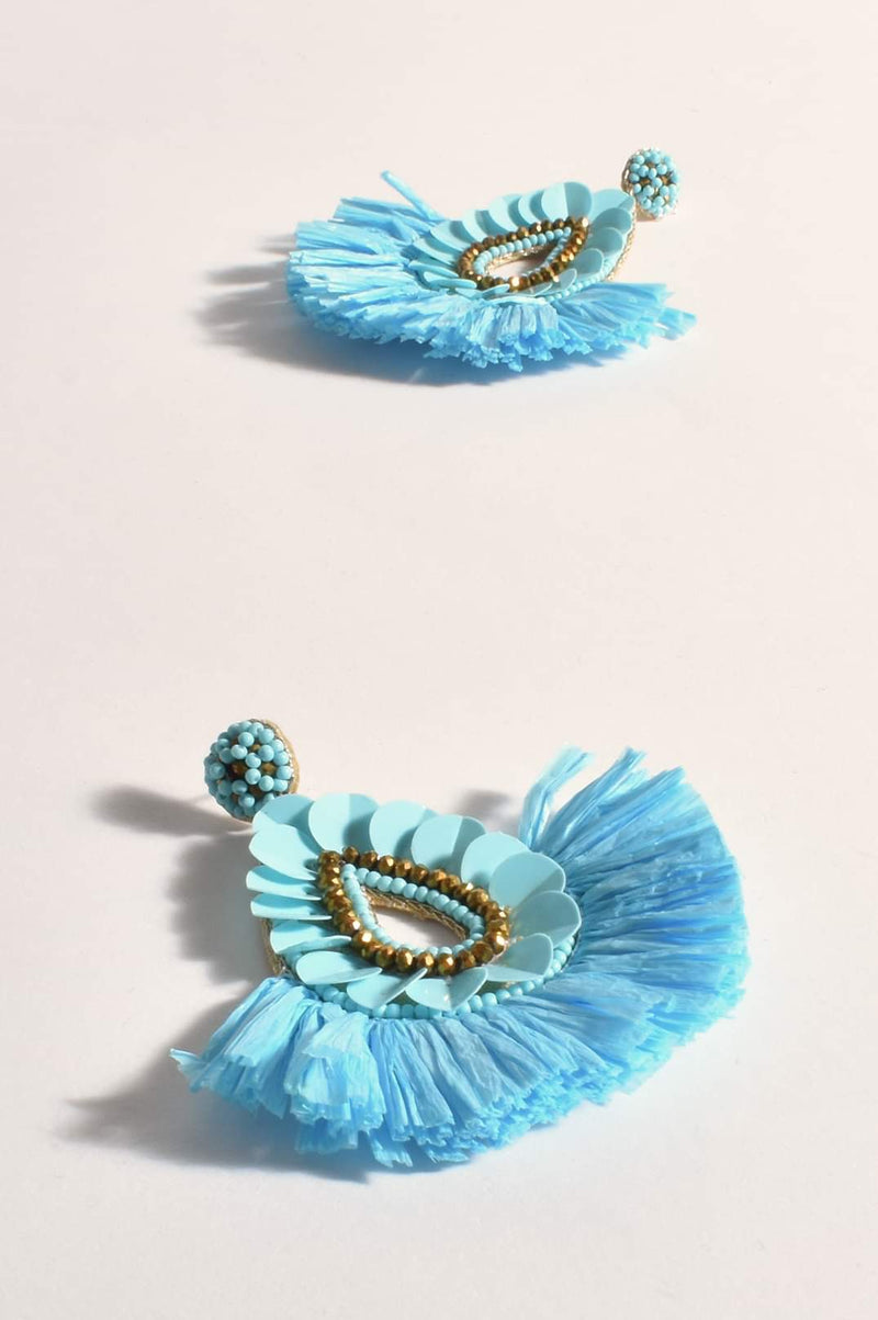 Adorne Edina Summer Fringe Earrings Turquoise AEA3150