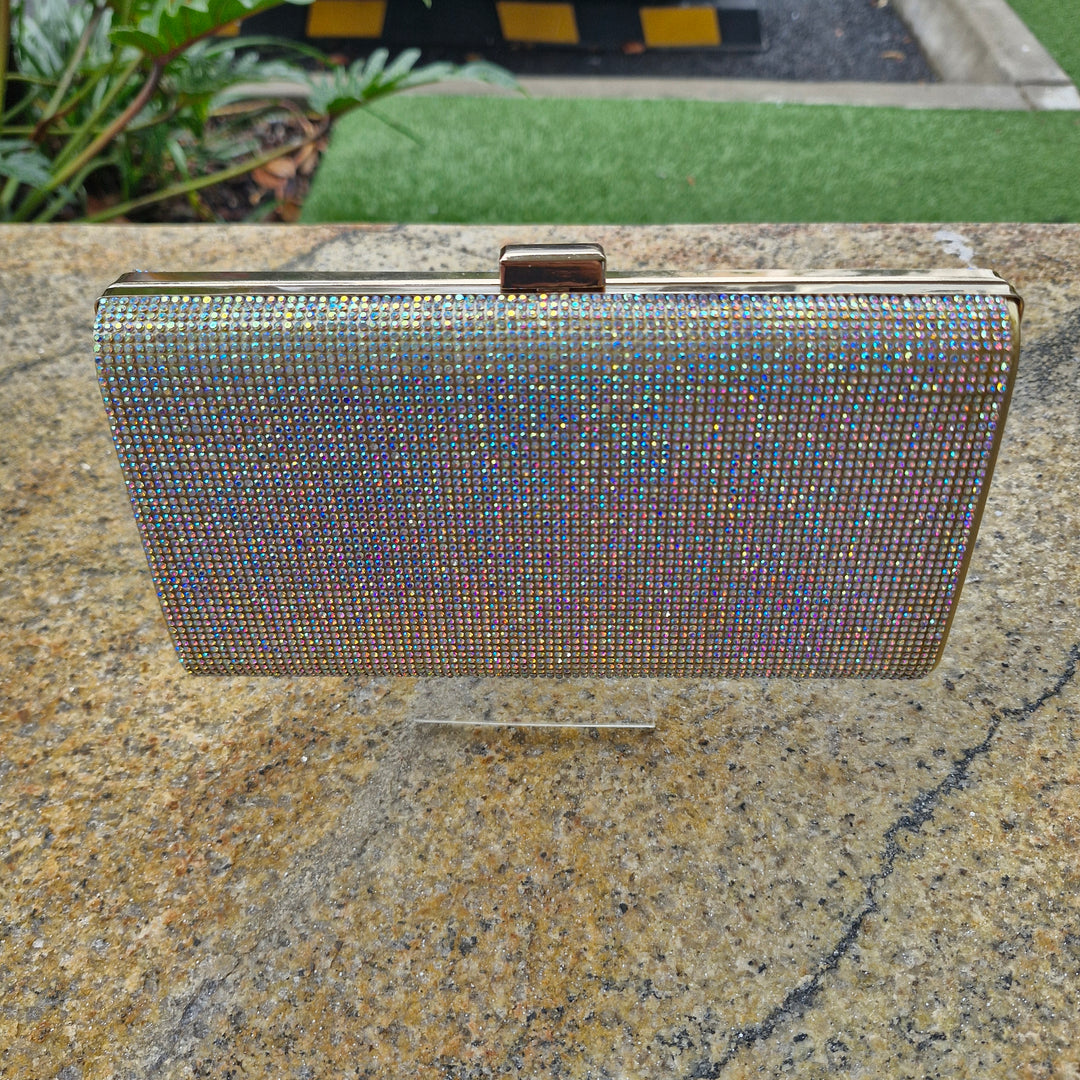 R7 Structured Gold Bling Clutch 575