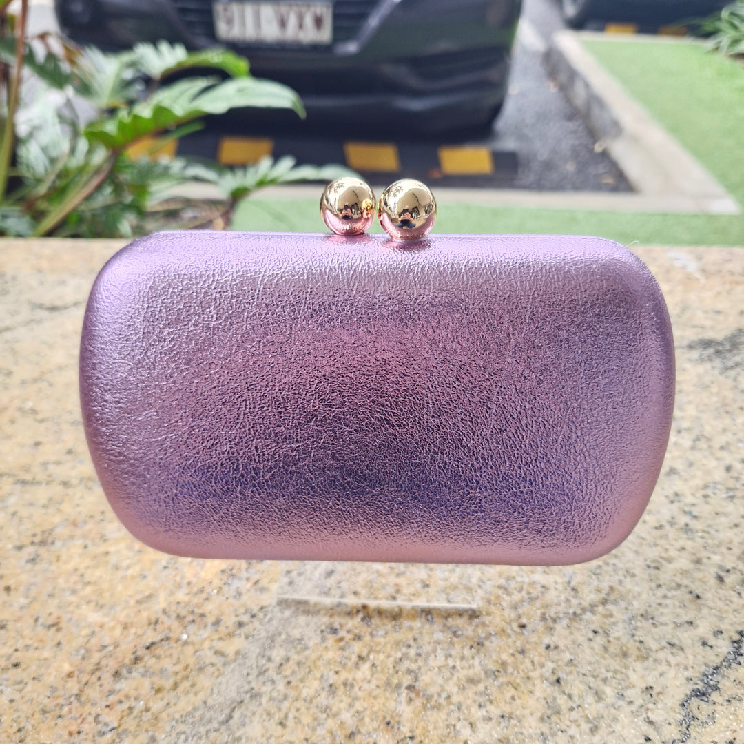 R7 Structured Metallic Lilac Clutch 578