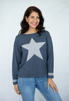 Jolie Saule Knit Star Jumper in Denim