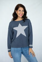 Jolie Saule Knit Star Jumper in Denim