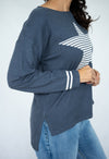 Jolie Saule Knit Star Jumper in Denim