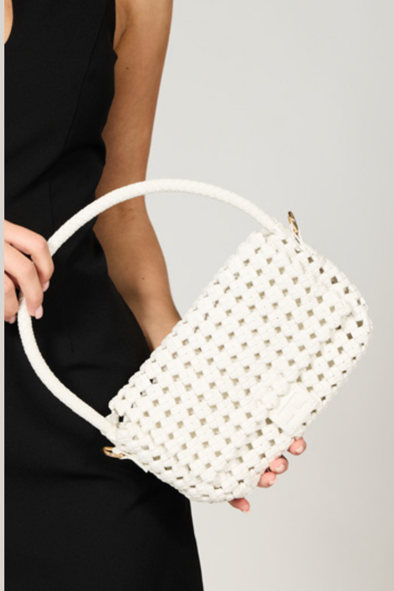 Monica Wave Clutch Bag in White