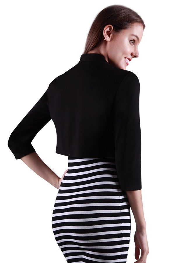 Miss Anne Ponty Bolero in White, Black and Navy