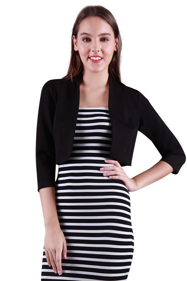Miss Anne Ponty Bolero in White, Black and Navy