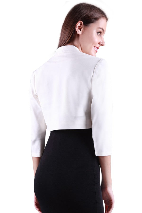 Miss Anne Ponty Bolero in White, Black and Navy