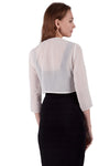 Miss Anne Chiffon Bolero in Black, White and Navy