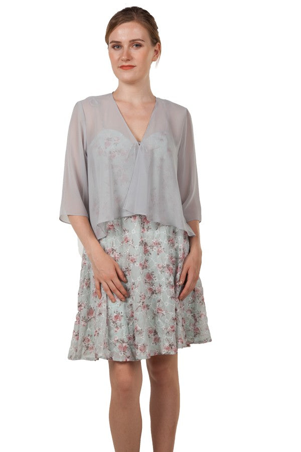 Miss Anne Chiffon Waterfall Bolero in Black, White, Grey and Navy
