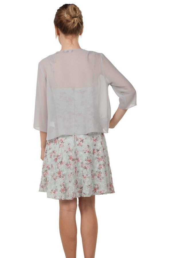 Miss Anne Chiffon Waterfall Bolero in Black, White, Grey and Navy