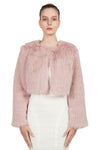 Miss Anne Faux Fur Long Sleeve Bolero in Black, White or Blush Pink