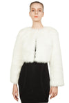 Miss Anne Faux Fur Long Sleeve Bolero in Black, White or Blush Pink