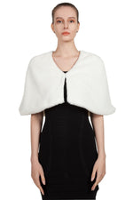 Miss Anne Faux Fur Cape in Black, White or Blush Pink