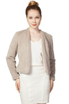 Miss Anne Faux Fur Long Sleeve Bolero in Navy or Black
