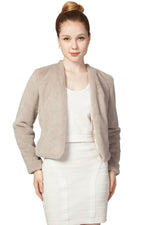 Miss Anne Faux Fur Long Sleeve Bolero in Navy or Black
