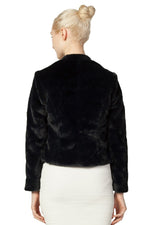 Miss Anne Faux Fur Long Sleeve Bolero in Navy or Black