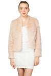 Miss Anne Faux Fur Long Sleeve Bolero in Pink