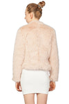 Miss Anne Faux Fur Long Sleeve Bolero in Pink