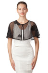 Miss Anne Lace Mesh Cape in Black