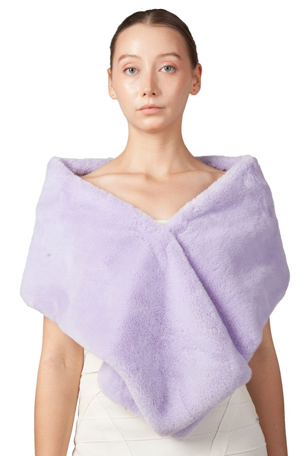 Miss Anne Faux Fur Stole in Lilac