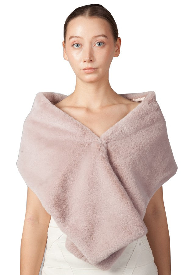 Miss Anne Faux Fur Stole in Mauve