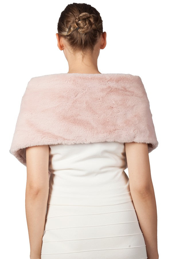 Miss Anne Faux Fur Stole in Blush