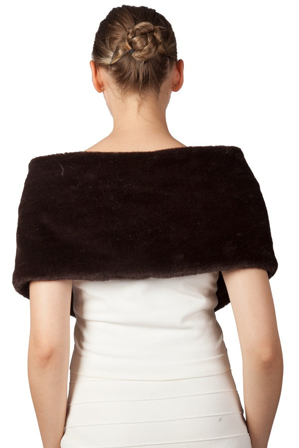Miss Anne Faux Fur Stole in Brown