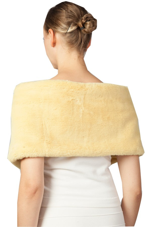Miss Anne Faux Fur Stole in Yellow