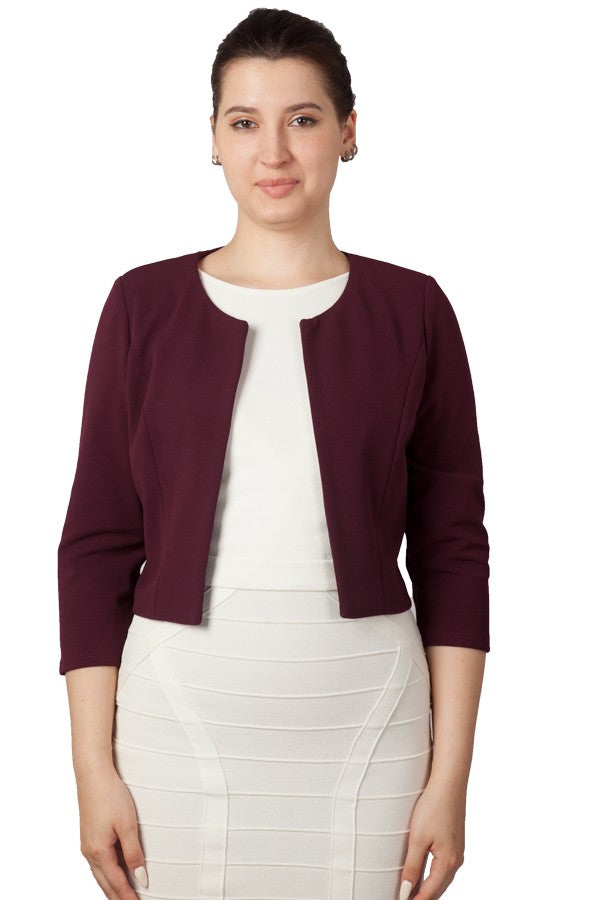 Miss Anne Erica Crepe Cardigan in Navy or Burgundy