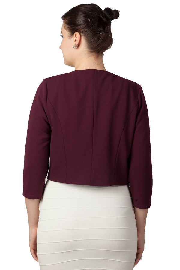Miss Anne Erica Crepe Cardigan in Navy or Burgundy