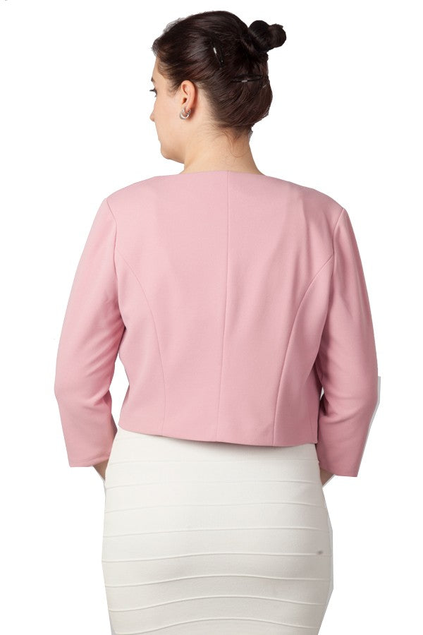 Miss Anne Crepe Cardigan in Pink or Beige