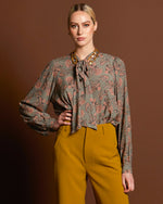 Fate Everywhere Neck Tie Blouse in Vintage Paisley