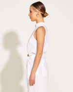 Fate Walk  In the Park Linen Sleeveless Top in White