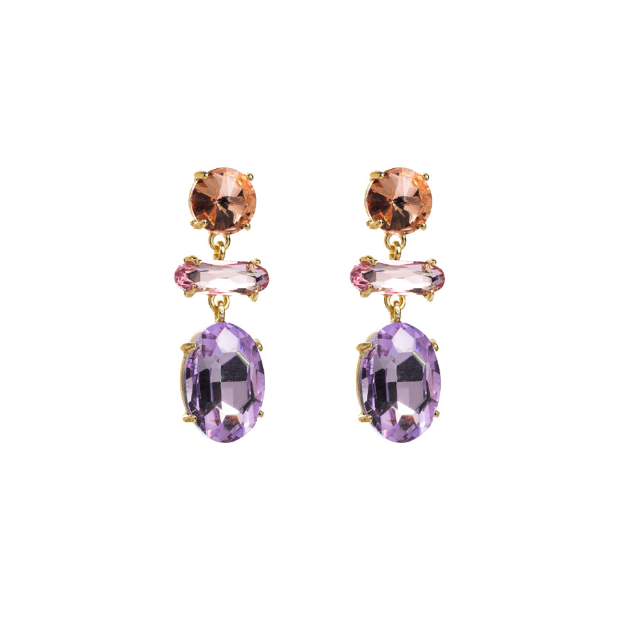 R7 Large Crystal Drop Earrings in Pink 293