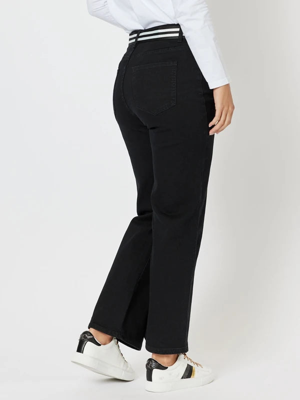 Threadz Vicki Bootcut Mum Jean in Black