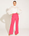 Fate One and Only High Waisted Flared Pant in Hot Pink
