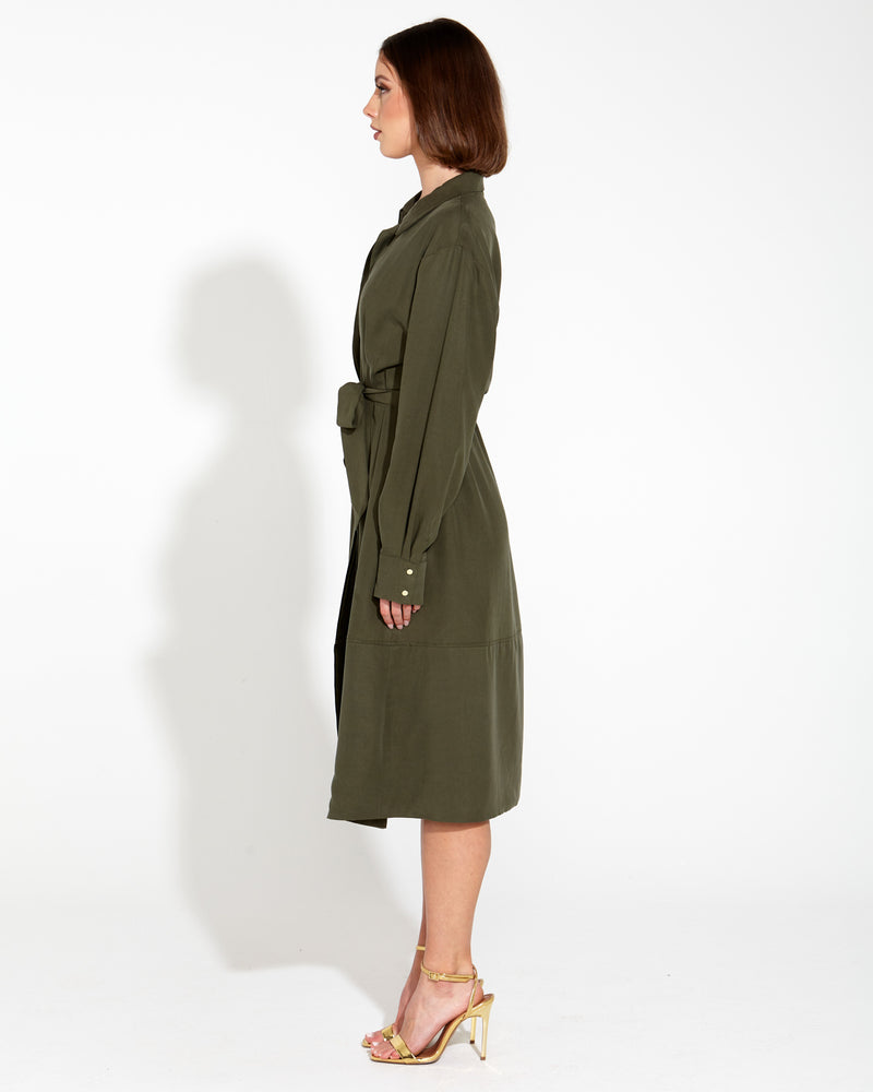 Fate Alter Ego Duster Shirt Dress in Olive